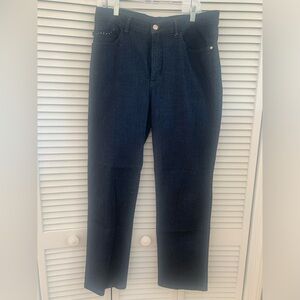 Women’s Dark Blue Lee Classic Fit At the Waist Jeans W/Stud Accents. Size 16